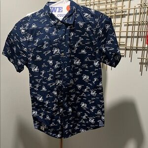 Free Planet Navy Blue Graphic Men's Shirt
